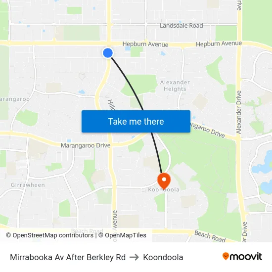 Mirrabooka Av After Berkley Rd to Koondoola map