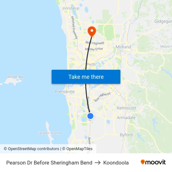 Pearson Dr Before Sheringham Bend to Koondoola map