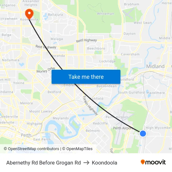 Abernethy Rd Before Grogan Rd to Koondoola map