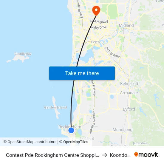 Contest Pde Rockingham Centre Shopping Ctr to Koondoola map