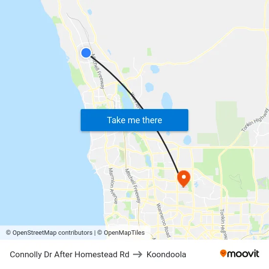 Connolly Dr After Homestead Rd to Koondoola map