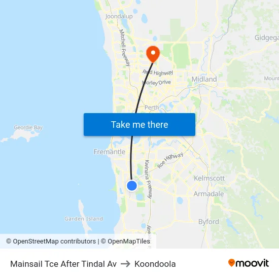 Mainsail Tce After Tindal Av to Koondoola map