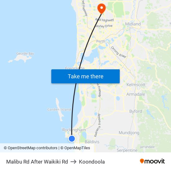 Malibu Rd After Waikiki Rd to Koondoola map