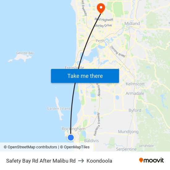 Safety Bay Rd After Malibu Rd to Koondoola map