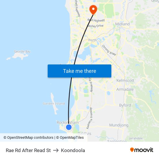 Rae Rd After Read St to Koondoola map