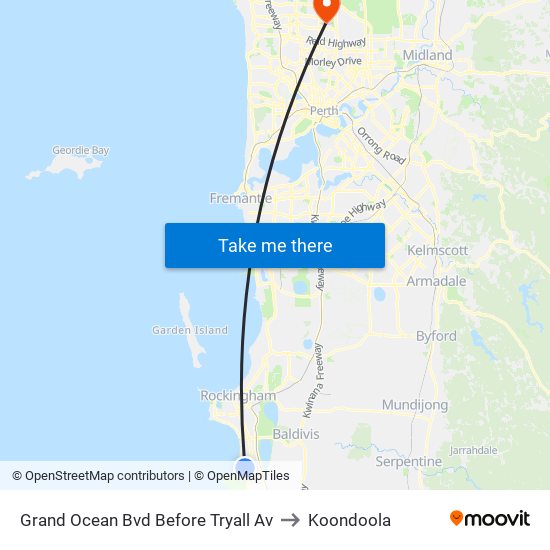 Grand Ocean Bvd Before Tryall Av to Koondoola map