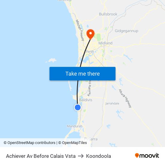 Achiever Av Before Calais Vsta to Koondoola map