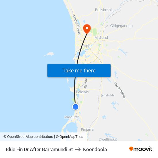 Blue Fin Dr After Barramundi St to Koondoola map