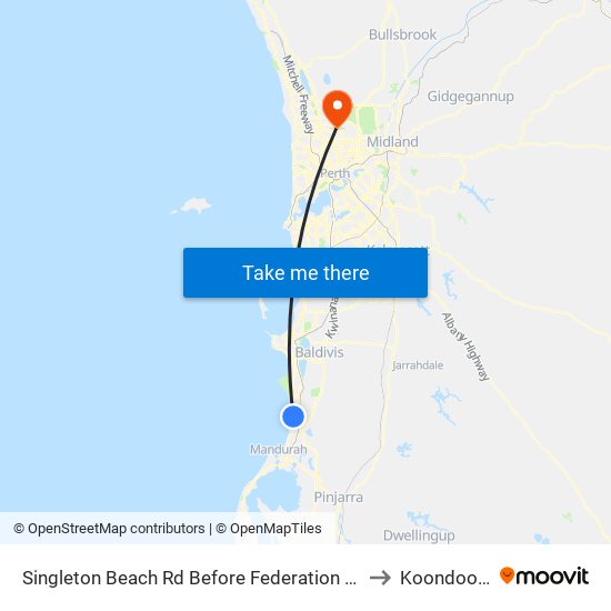 Singleton Beach Rd Before Federation Dr to Koondoola map