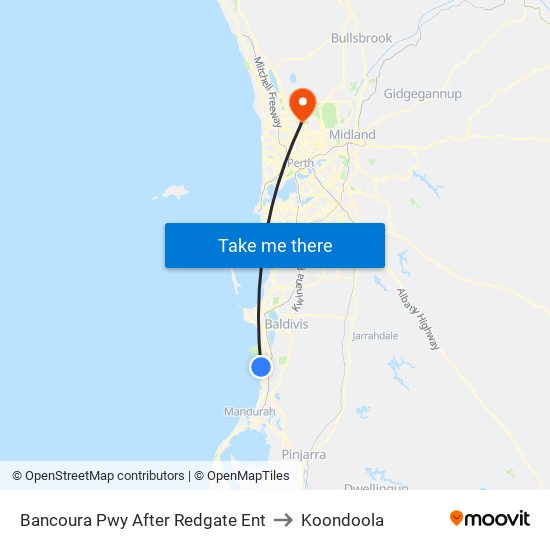 Bancoura Pwy After Redgate Ent to Koondoola map