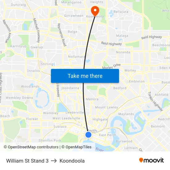 William St Stand 3 to Koondoola map