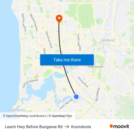 Leach Hwy Before Bungaree Rd to Koondoola map