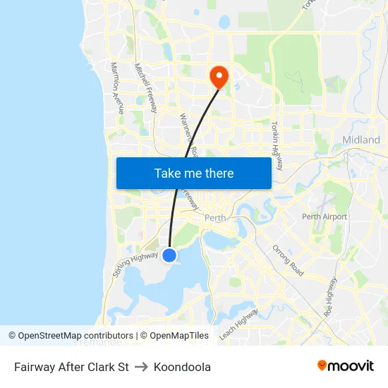 Fairway   After Clark St to Koondoola map