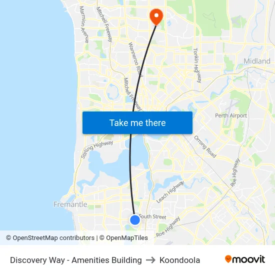 Discovery Way - Amenities Building to Koondoola map
