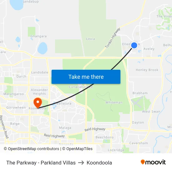 The Parkway   - Parkland Villas to Koondoola map