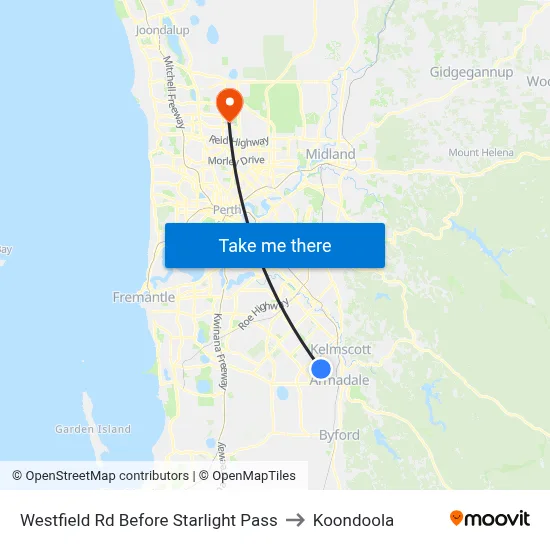 Westfield Rd Before Starlight Pass to Koondoola map
