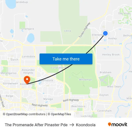 The Promenade   After Pinaster Pde to Koondoola map