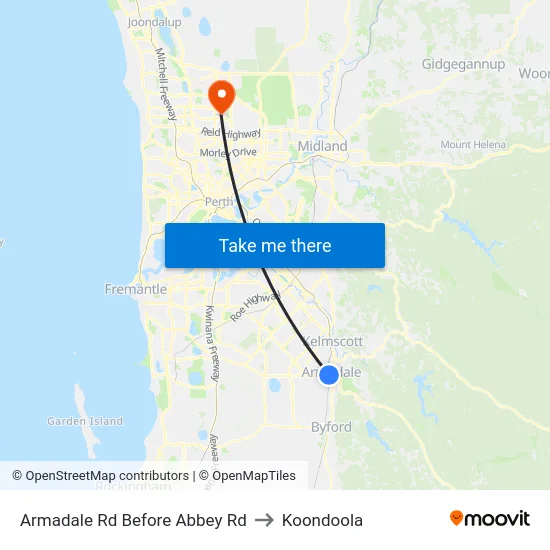 Armadale Rd Before Abbey Rd to Koondoola map