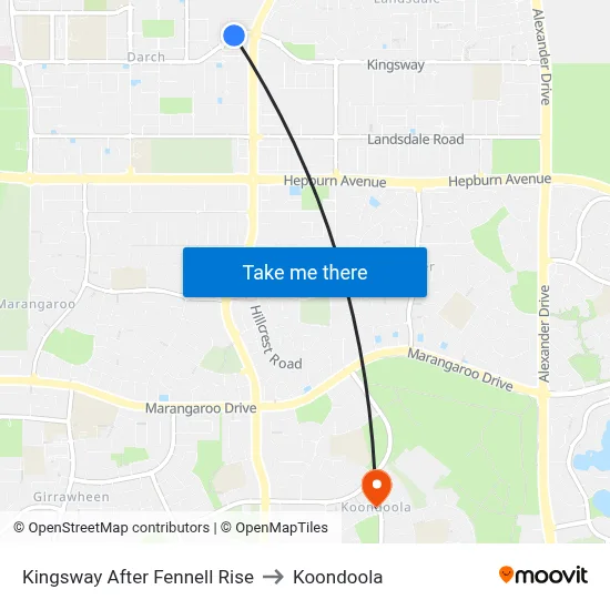 Kingsway   After Fennell Rise to Koondoola map