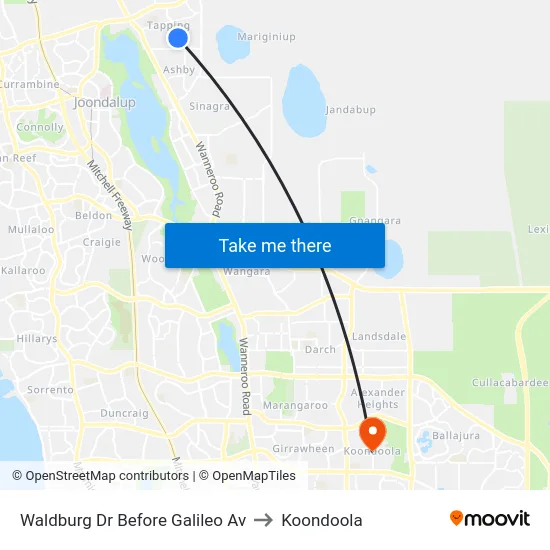 Waldburg Dr Before Galileo Av to Koondoola map