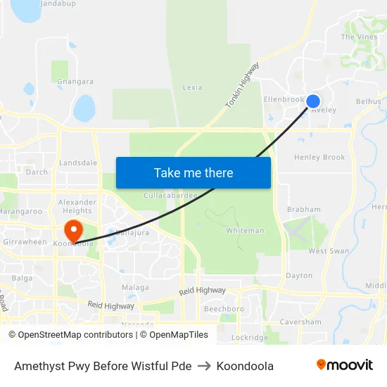 Amethyst Pwy Before Wistful Pde to Koondoola map