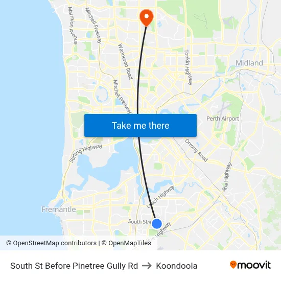 South St Before Pinetree Gully Rd to Koondoola map