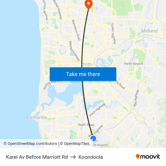 Karel Av Before Marriott Rd to Koondoola map