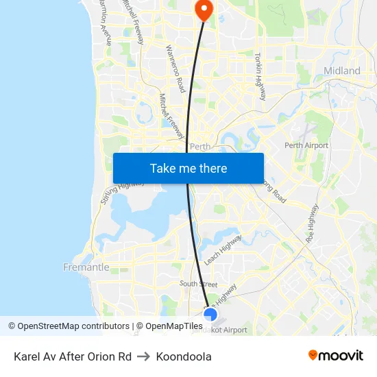 Karel Av After Orion Rd to Koondoola map