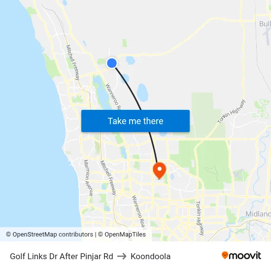 Golf Links Dr After Pinjar Rd to Koondoola map