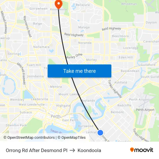 Orrong Rd After Desmond Pl to Koondoola map