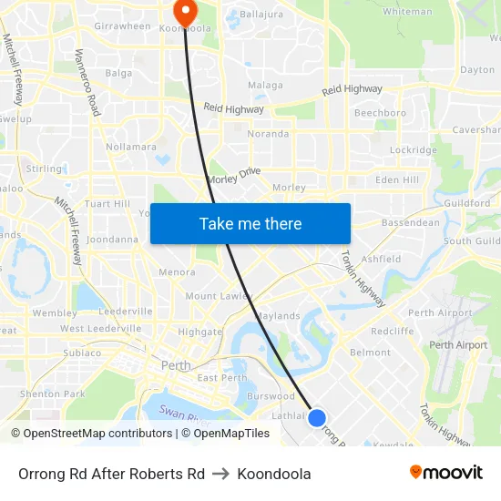 Orrong Rd After Roberts Rd to Koondoola map