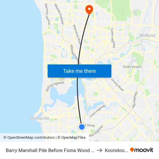Barry Marshall Pde Before Fiona Wood Rd to Koondoola map