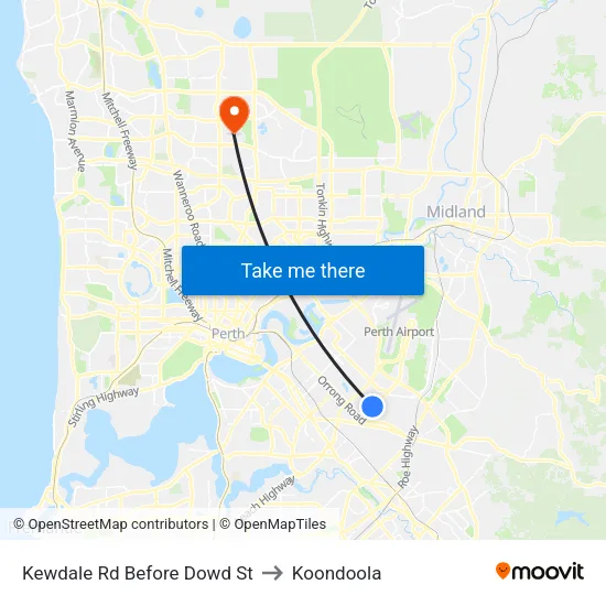 Kewdale Rd Before Dowd St to Koondoola map