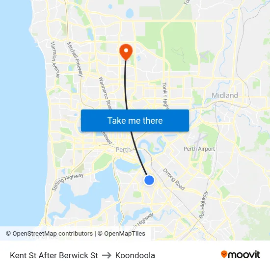 Kent St After Berwick St to Koondoola map