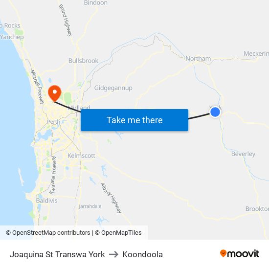 Joaquina St Transwa York to Koondoola map