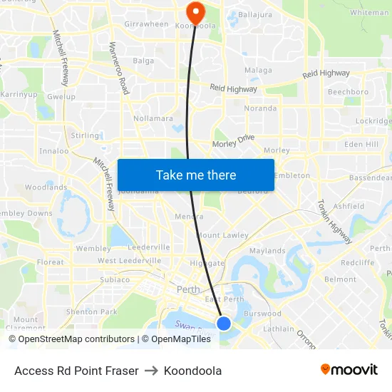 Access Rd Point Fraser to Koondoola map