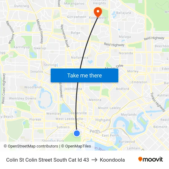 Colin St Colin Street South Cat Id 43 to Koondoola map