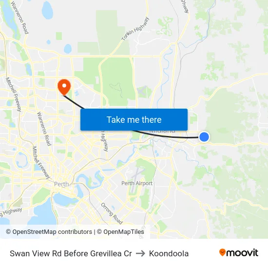 Swan View Rd Before Grevillea Cr to Koondoola map