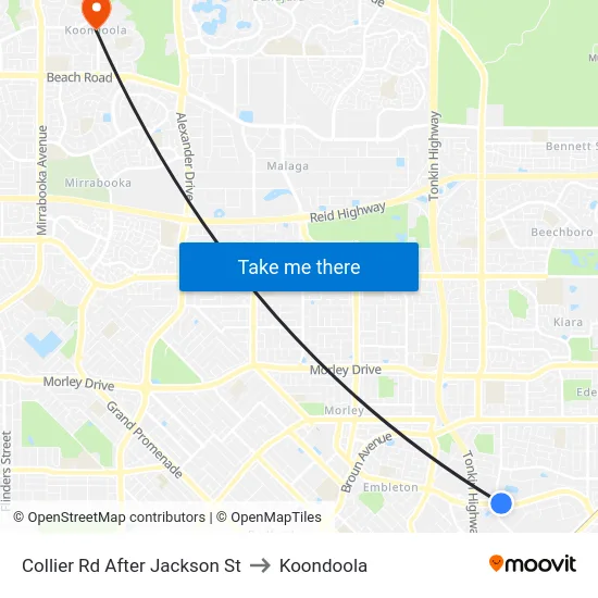 Collier Rd After Jackson St to Koondoola map