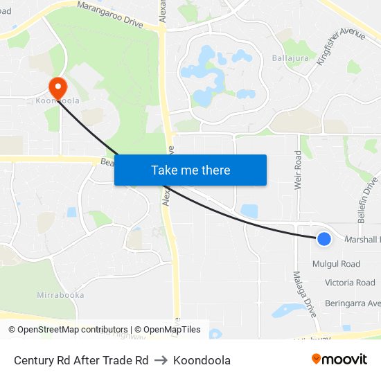 Century Rd After Trade Rd to Koondoola map