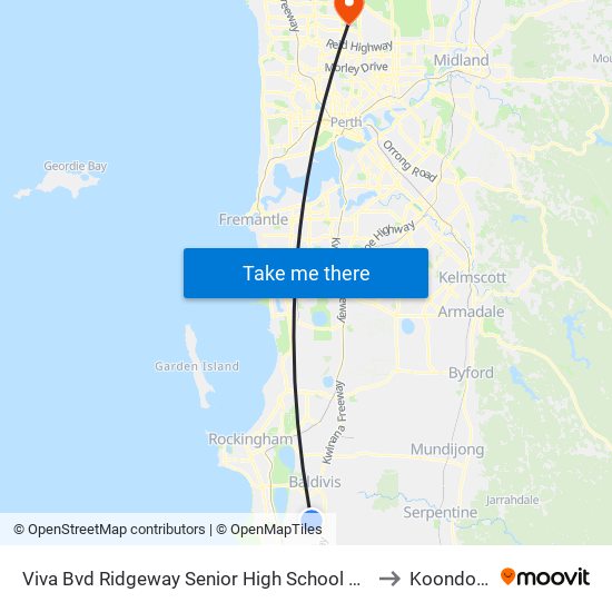 Viva Bvd Ridgeway Senior High School Stand 1 to Koondoola map