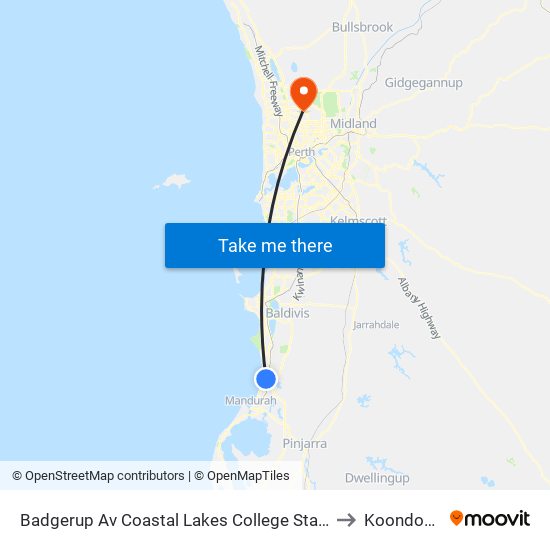 Badgerup Av Coastal Lakes College Stand 2 to Koondoola map