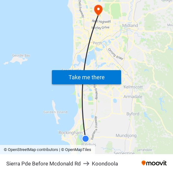 Sierra Pde Before Mcdonald Rd to Koondoola map