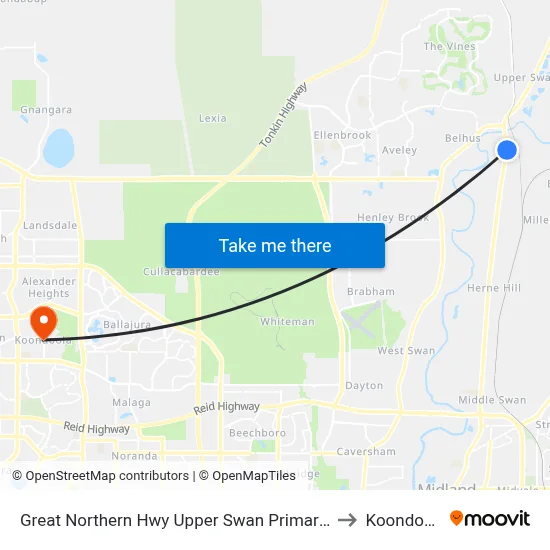 Great Northern Hwy Upper Swan Primary S1 to Koondoola map