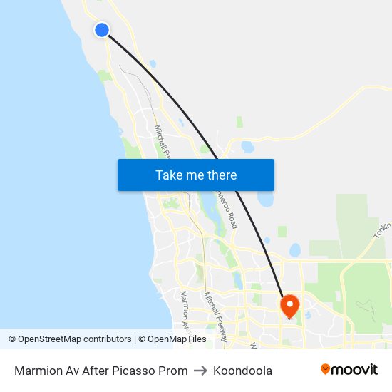 Marmion Av After Picasso Prom to Koondoola map