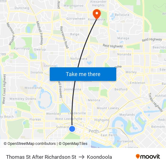 Thomas St After Richardson St to Koondoola map