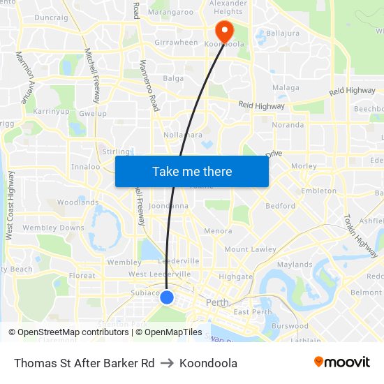 Thomas St After Barker Rd to Koondoola map