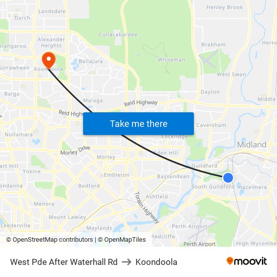 West Pde After Waterhall Rd to Koondoola map