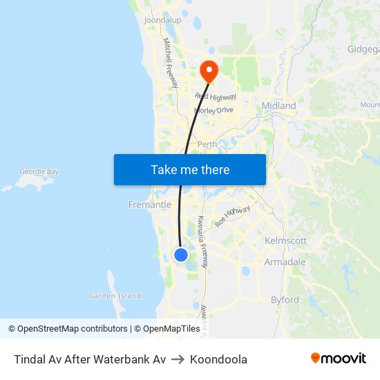 Tindal Av After Waterbank Av to Koondoola map