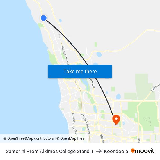 Santorini Prom Alkimos College Stand 1 to Koondoola map